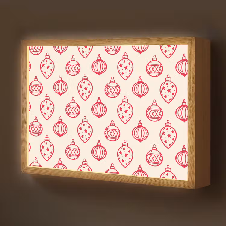 Nachtlicht Kinder - Weihnachtskugel – Creme – Rot — 1