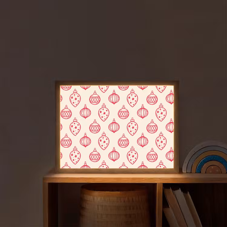 Nachtlicht Kinder - Weihnachtskugel – Creme – Rot — 2