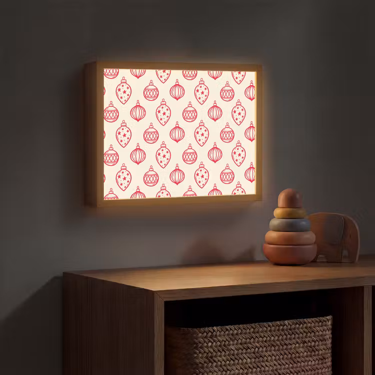 Nachtlicht Kinder - Weihnachtskugel – Creme – Rot — 4