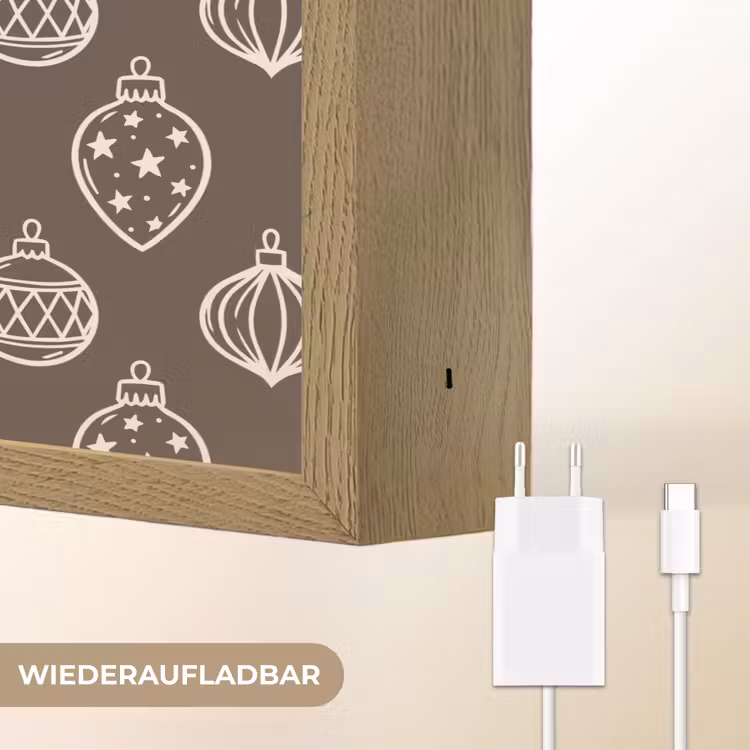 Nachtlicht Kinder - Weihnachtskugel – Grau – Cremefarben — 9