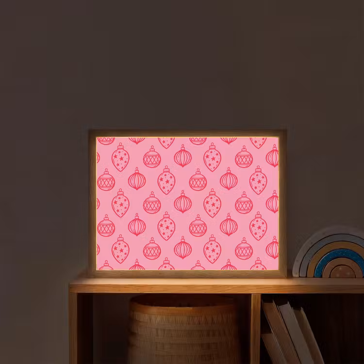 Nachtlicht Kinder - Weihnachtskugel – Rosa – Rot — 2