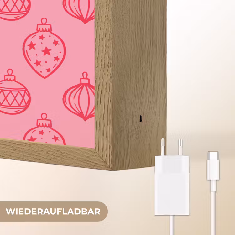 Nachtlicht Kinder - Weihnachtskugel – Rosa – Rot — 9