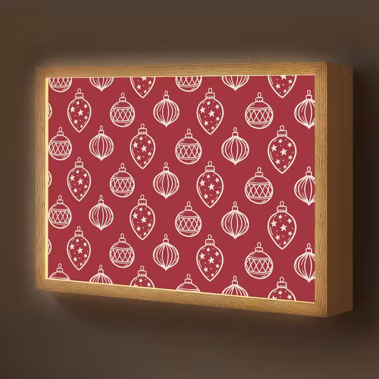 Nachtlicht Kinder - Weihnachtskugel – Rot – Cremefarben — 1