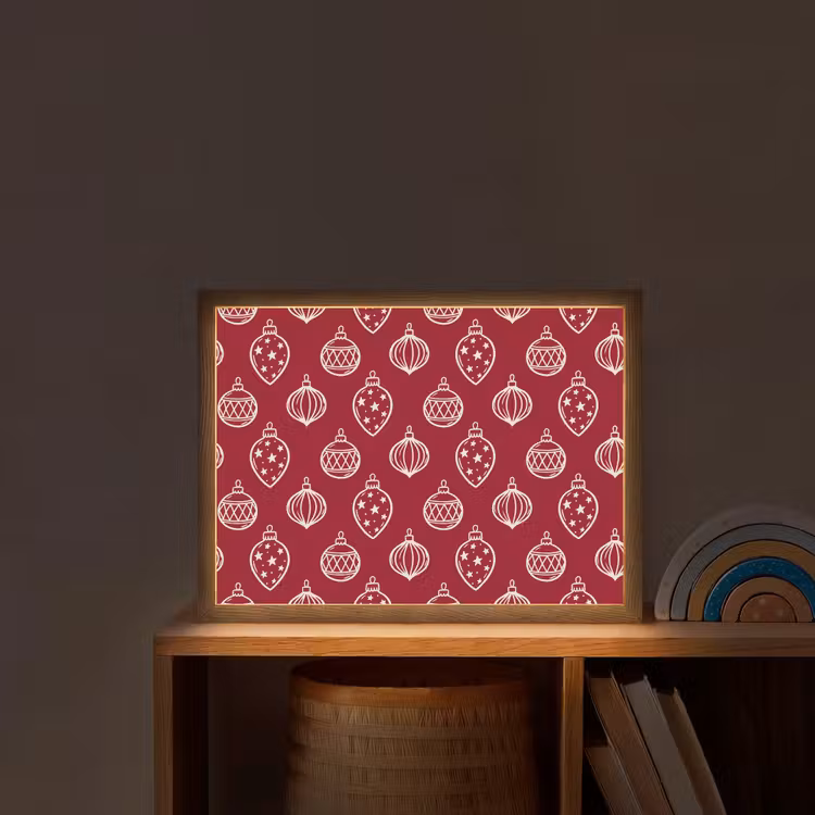 Nachtlicht Kinder - Weihnachtskugel – Rot – Cremefarben — 2