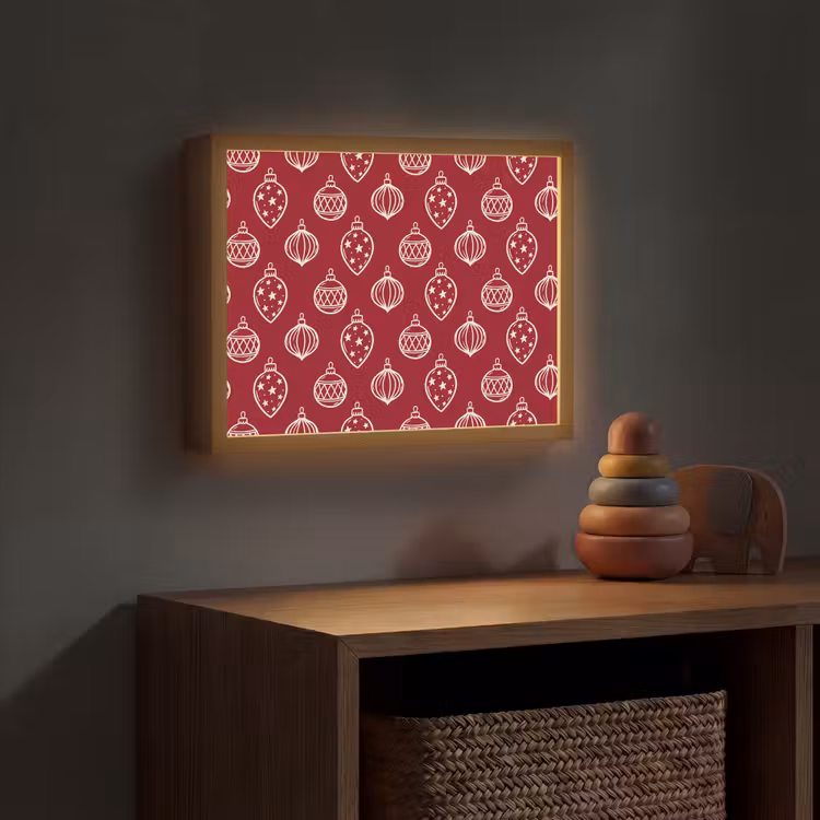Nachtlicht Kinder - Weihnachtskugel – Rot – Cremefarben — 4