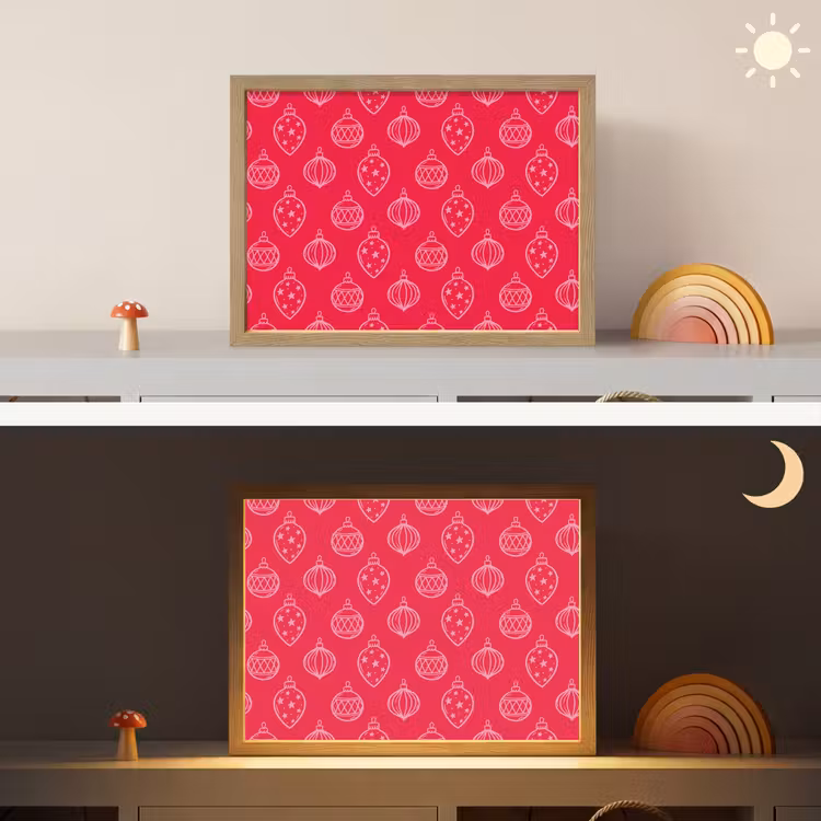 Nachtlicht Kinder - Weihnachtskugel – Rot – Rosa — 6