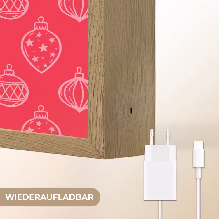 Nachtlicht Kinder - Weihnachtskugel – Rot – Rosa — 9