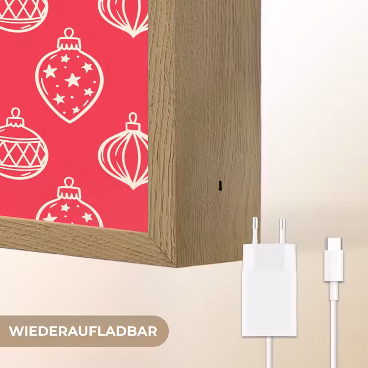 Nachtlicht Kinder - Weihnachtskugel – Rot – Weiß — 9