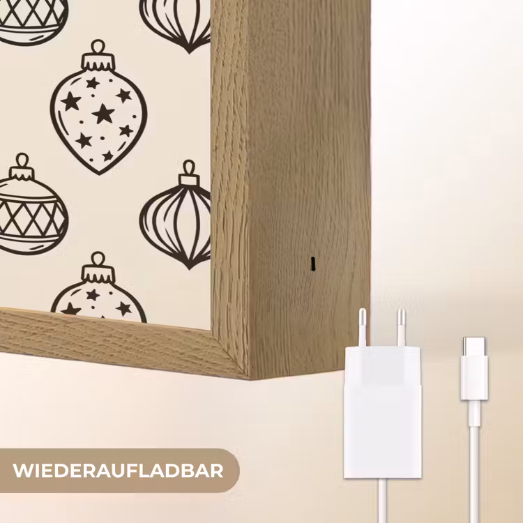 Nachtlicht Kinder - Weihnachtskugel – Schwarz – Weiß — 9