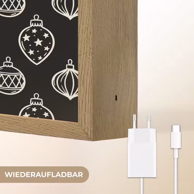 Nachtlicht Kinder - Weihnachtskugel – Weiß – Schwarz — 9
