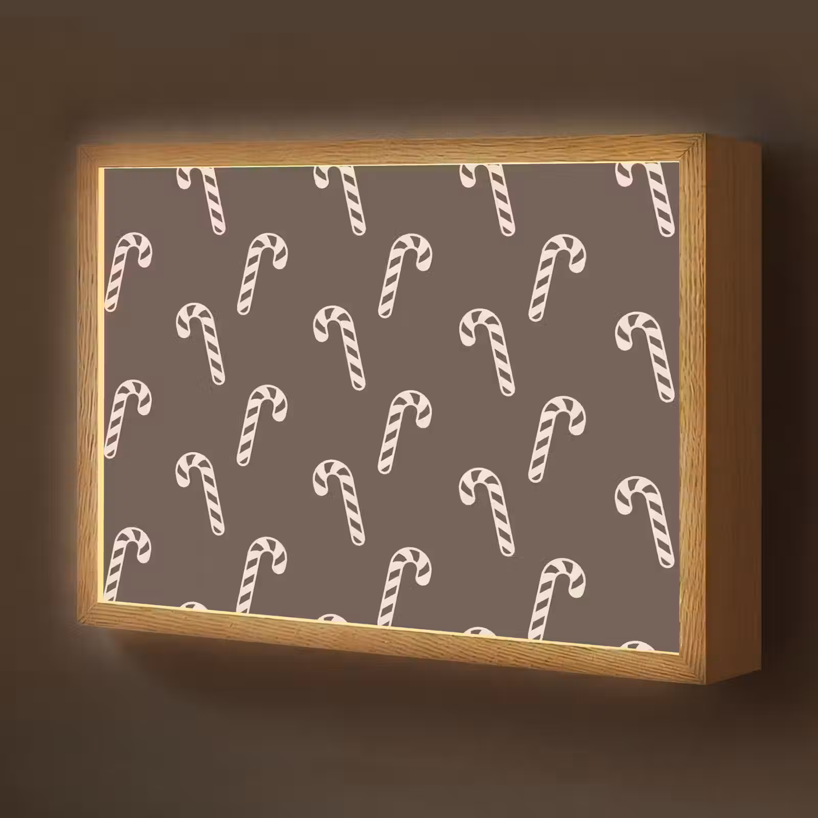 Nachtlicht Kinder - Weihnachten – Creme – Taupe – Zuckerstange — 1
