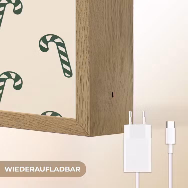 Nachtlicht Kinder - Weihnachten – Grün – Creme – Zuckerstange — 9