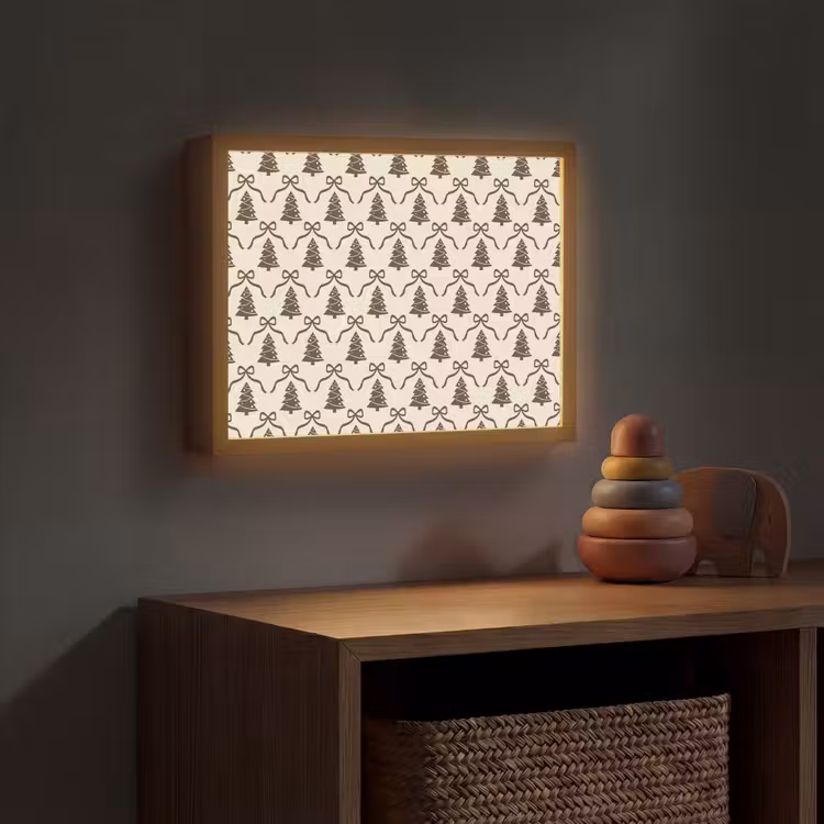 Nachtlicht Kinder - Weihnachten – Taupe – Creme – Schleife — 4