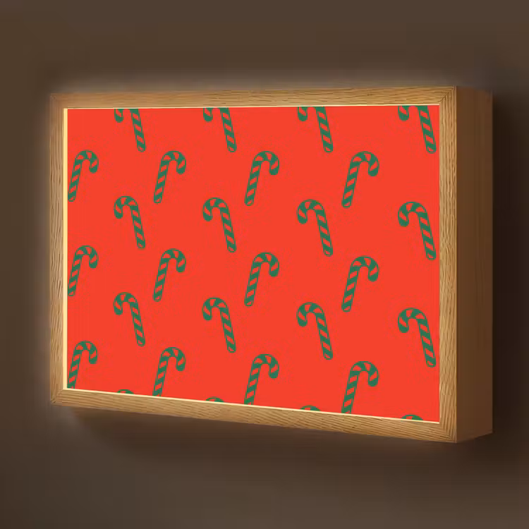 Nachtlicht Kinder - Weihnachten – Rot – Grün – Zuckerstange — 1