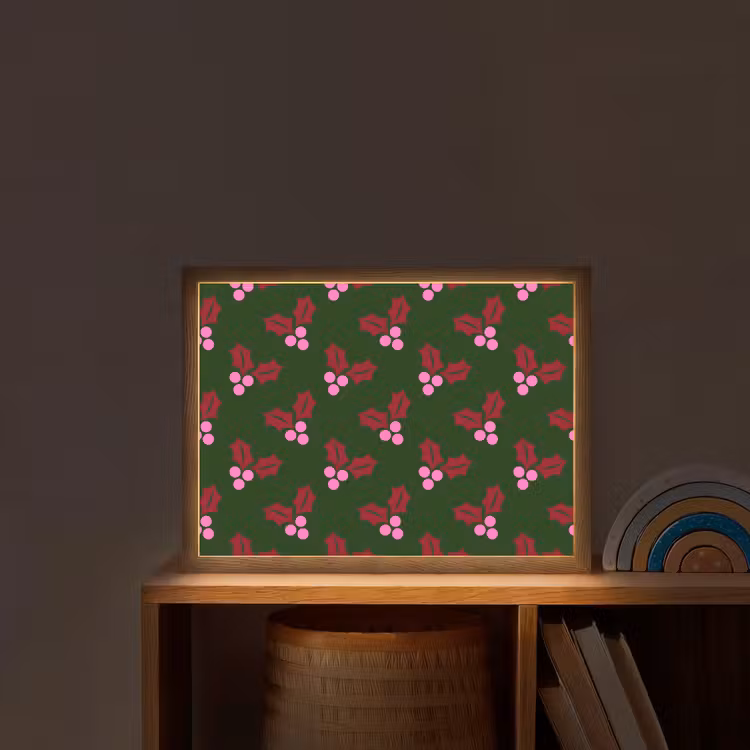 Nachtlicht Kinder - Neon – Stechpalme – Weihnachten — 2