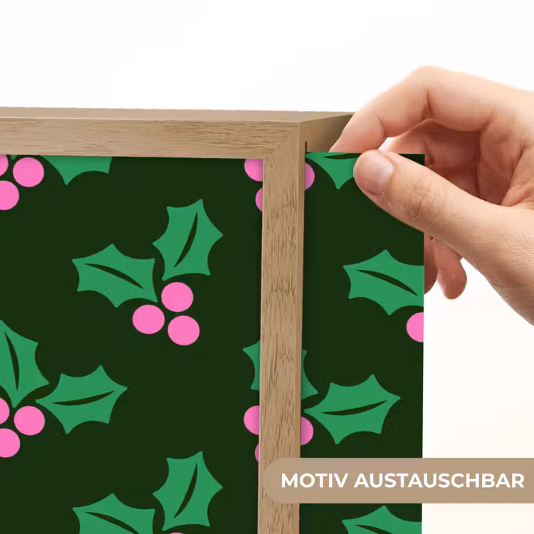 Nachtlicht Kinder - Stechpalme – Grün – Rosa – Weihnachten — 5