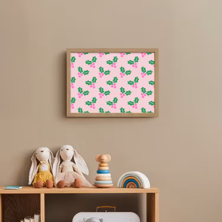 Nachtlicht Kinder - Weihnachten – Stechpalme – Rosa — 3