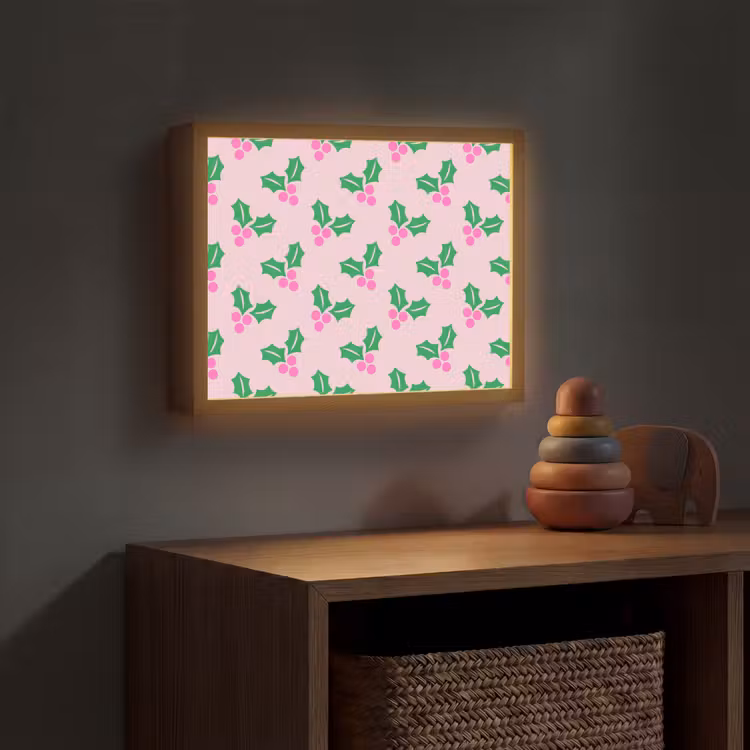 Nachtlicht Kinder - Weihnachten – Stechpalme – Rosa — 4