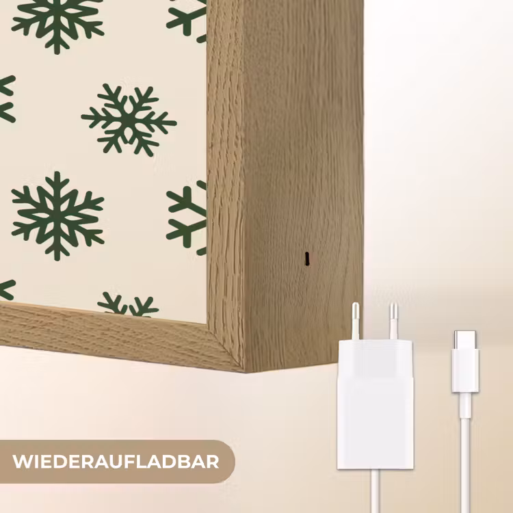 Nachtlicht Kinder - Schneeflocke – Creme – Grün – Weihnachten — 9