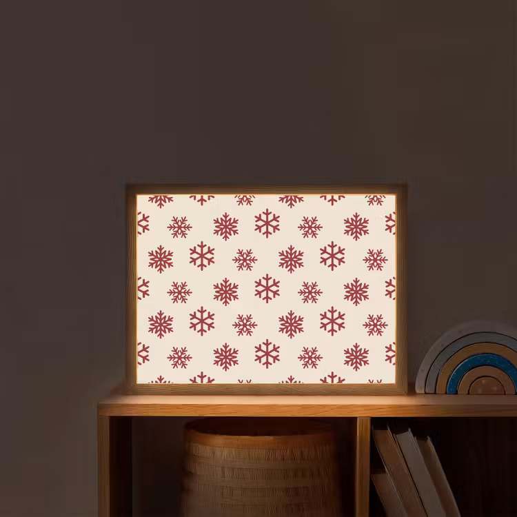 Nachtlicht Kinder - Schneeflocke – Creme – Rot — 2