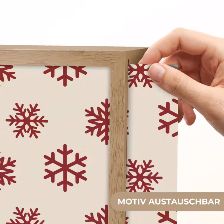 Nachtlicht Kinder - Schneeflocke – Creme – Rot — 5