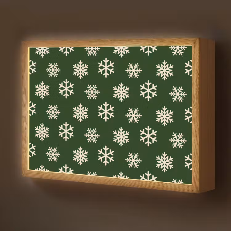 Nachtlicht Kinder - Schneeflocke – Grün – Weiß – Weihnachten — 1
