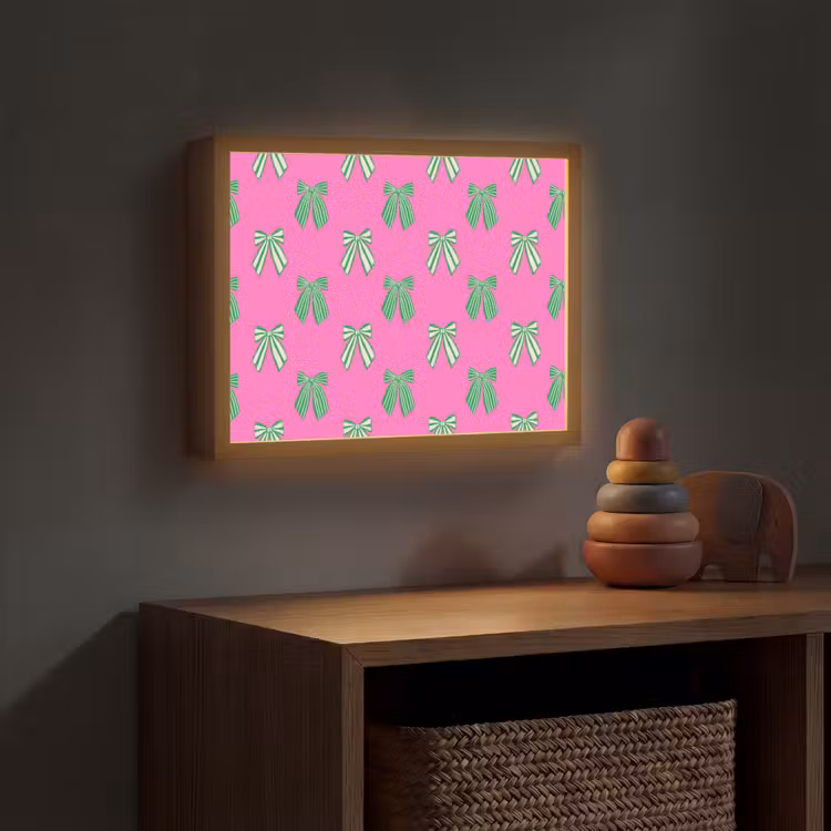 Nachtlicht Kinder - Schleifen – Weihnachten – Neon – Rosa – Grün — 4