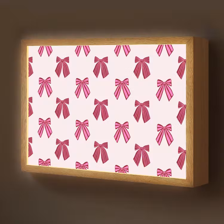 Nachtlicht Kinder - Schleifen – Weihnachten – Rosa — 1