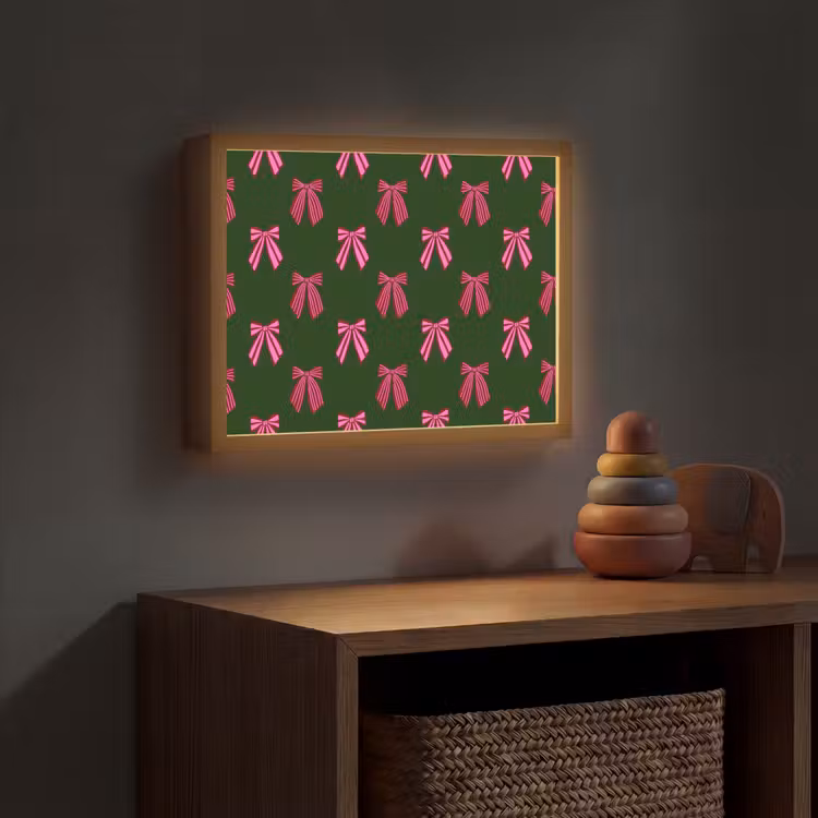 Nachtlicht Kinder - Schleifen – Weihnachten – Rosa – Grün — 4