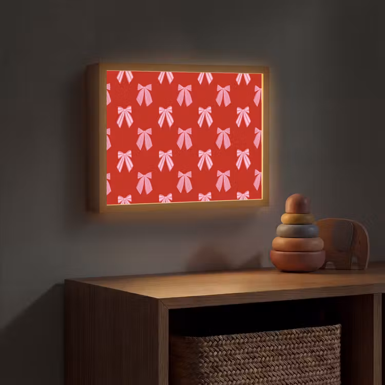 Nachtlicht Kinder - Schleifen – Weihnachten – Rot – Rosa — 4