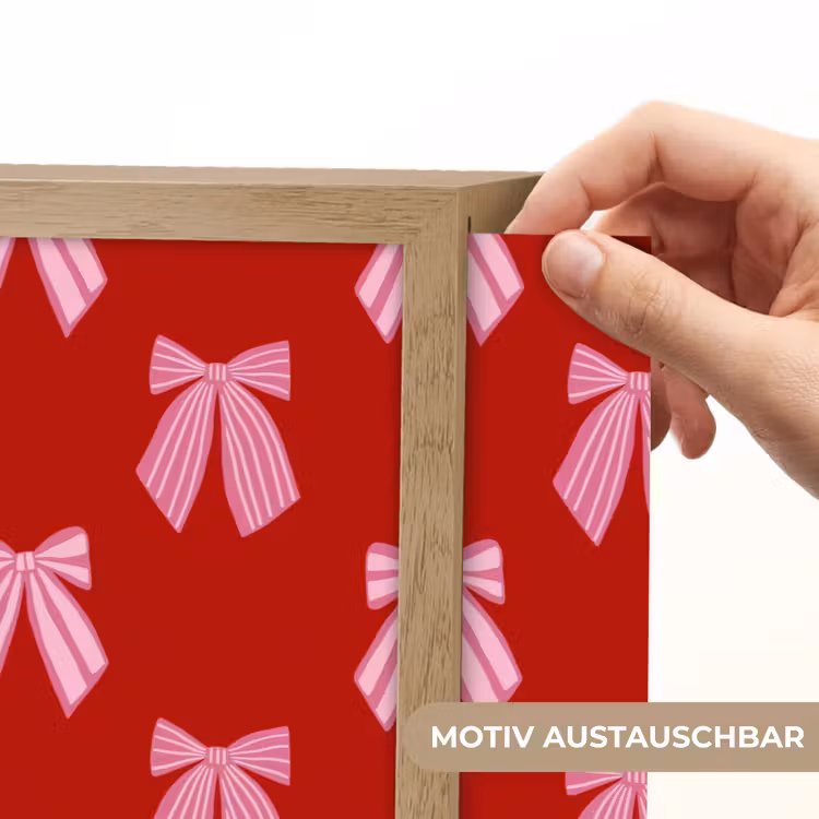 Nachtlicht Kinder - Schleifen – Weihnachten – Rot – Rosa — 5