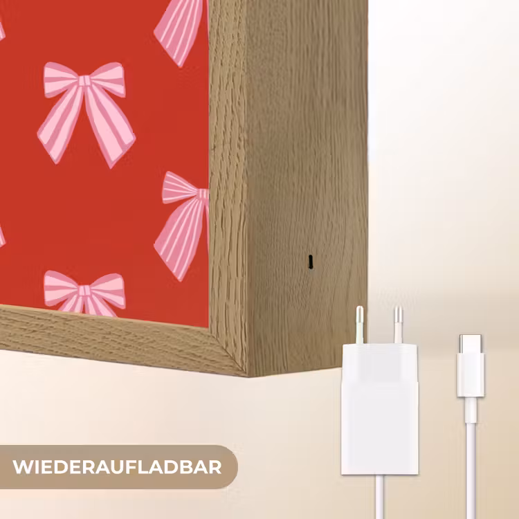 Nachtlicht Kinder - Schleifen – Weihnachten – Rot – Rosa — 9