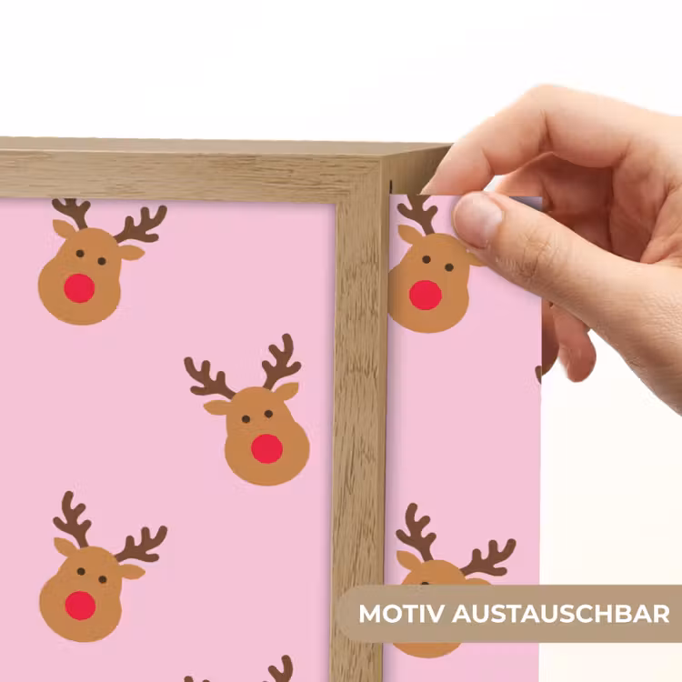 Nachtlicht Kinder - Rentiere – Weihnachten – Rosa – Rot — 5