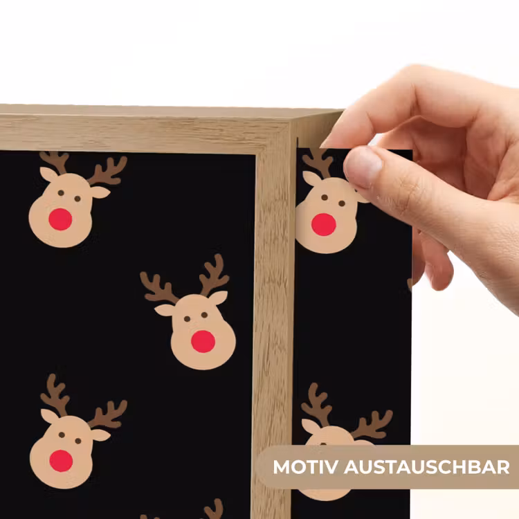 Nachtlicht Kinder - Rentiere – Weihnachten – Schwarz — 5