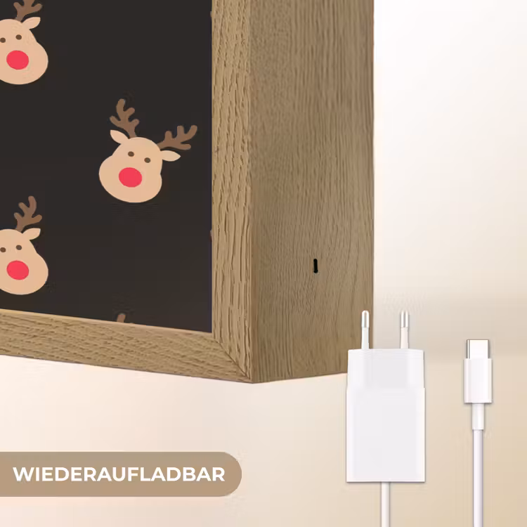 Nachtlicht Kinder - Rentiere – Weihnachten – Schwarz — 9