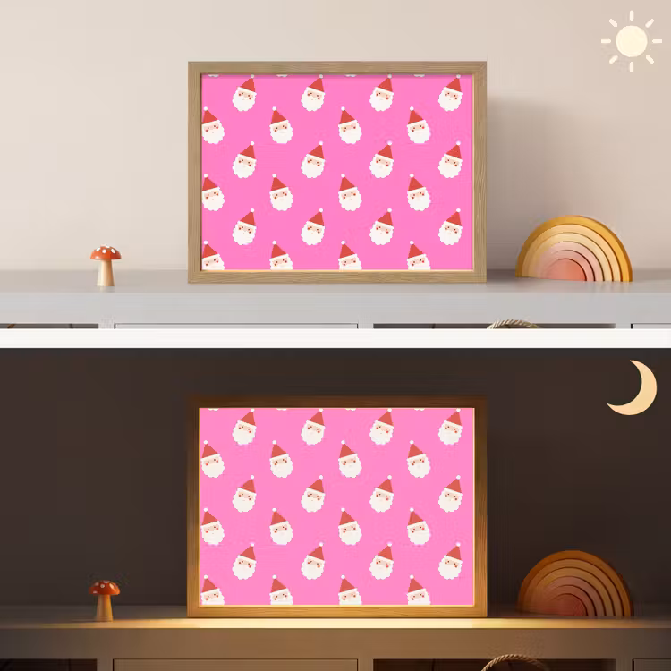 Nachtlicht Kinder - Weihnachtsmann – Weihnachten – Rosa – Rot — 6