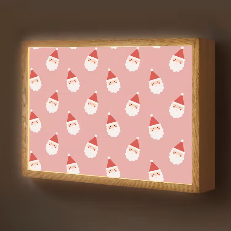 Nachtlicht Kinder - Weihnachten – Weihnachtsmann – Rosa — 1