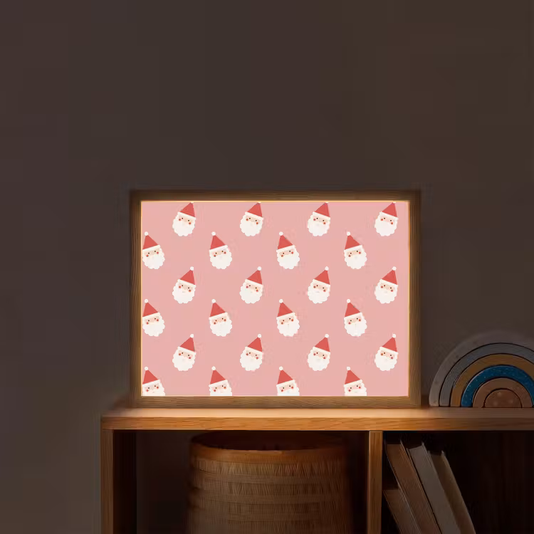 Nachtlicht Kinder - Weihnachten – Weihnachtsmann – Rosa — 2