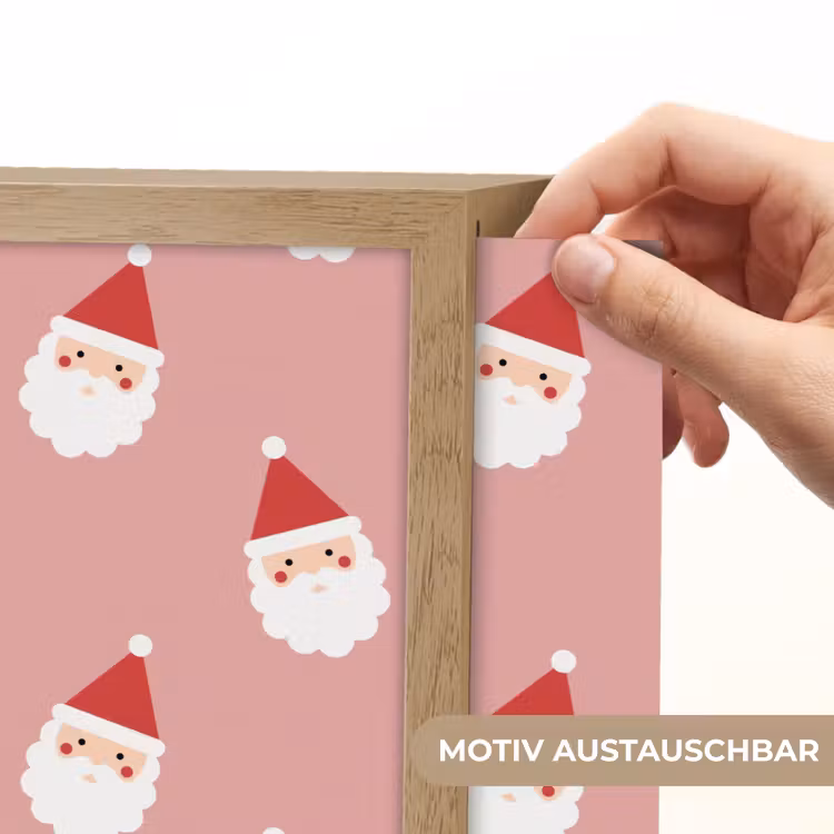 Nachtlicht Kinder - Weihnachten – Weihnachtsmann – Rosa — 5