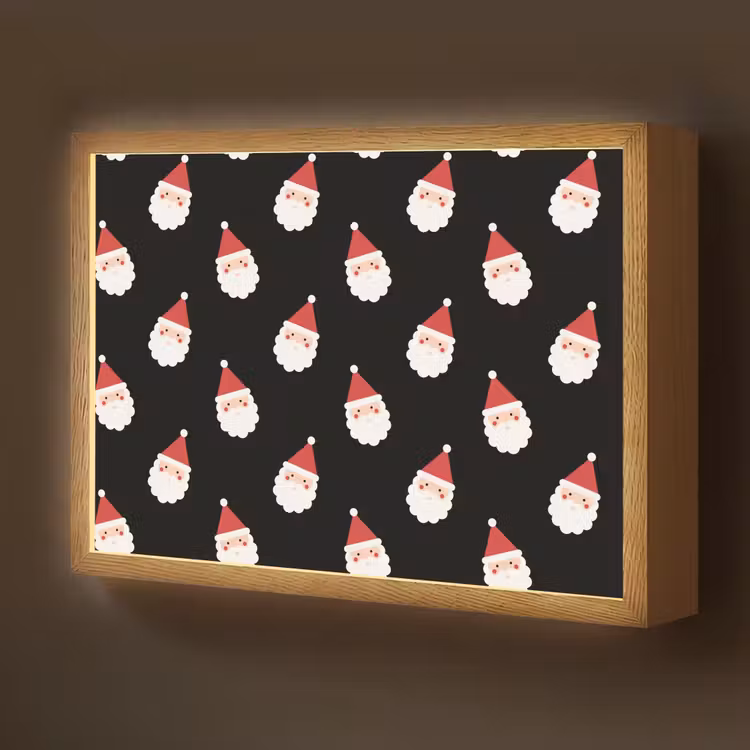 Nachtlicht Kinder - Weihnachtsmann – Weihnachten – Schwarz — 1