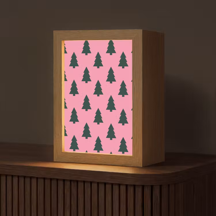 Personalisierte Lightbox - Weihnachtsbaum – Rosa – Grün — 1
