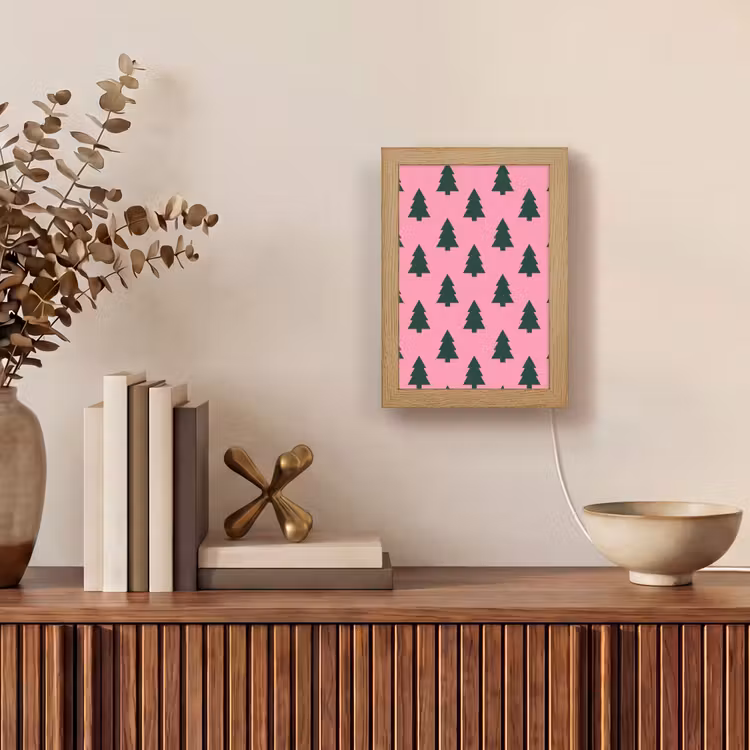 Personalisierte Lightbox - Weihnachtsbaum – Rosa – Grün — 4
