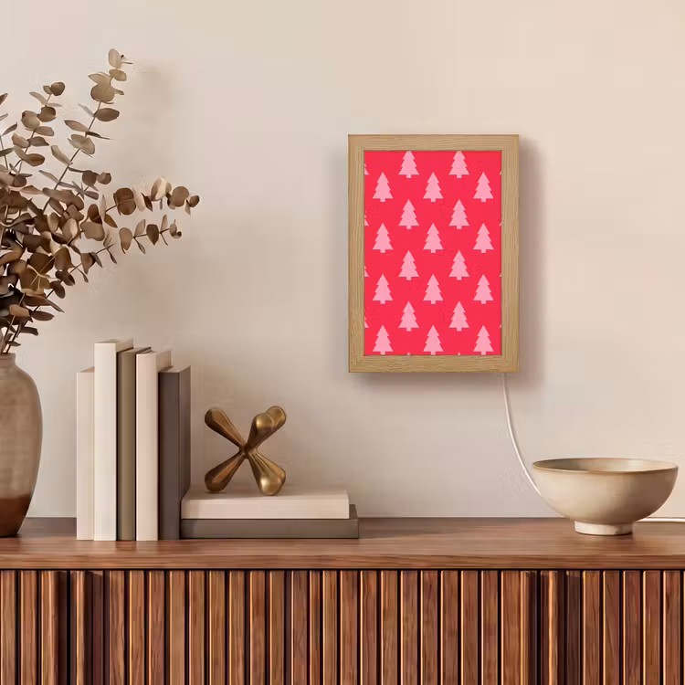 Personalisierte Lightbox - Weihnachtsbaum – Rosa – Rot — 4