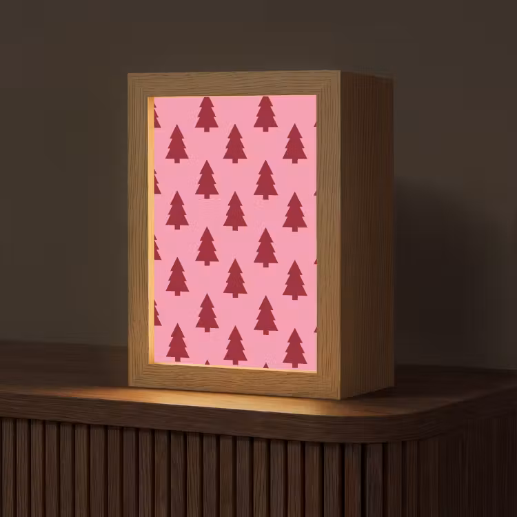 Personalisierte Lightbox - Weihnachtsbaum – Rot – Rosa — 1