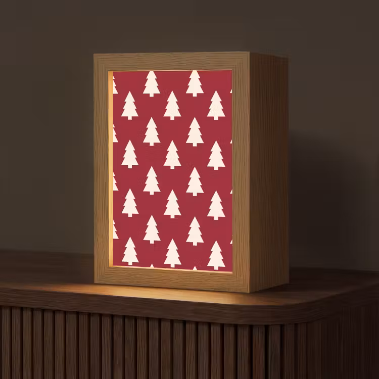Personalisierte Lightbox - Weihnachtsbaum – Rot – Weiß — 1