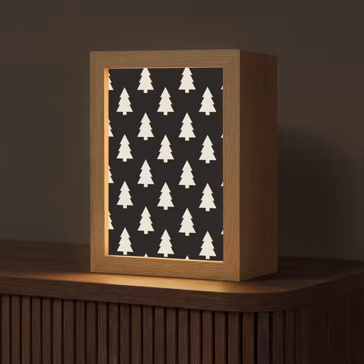 Personalisierte Lightbox - Weihnachtsbaum – Schwarz – Weiß — 1