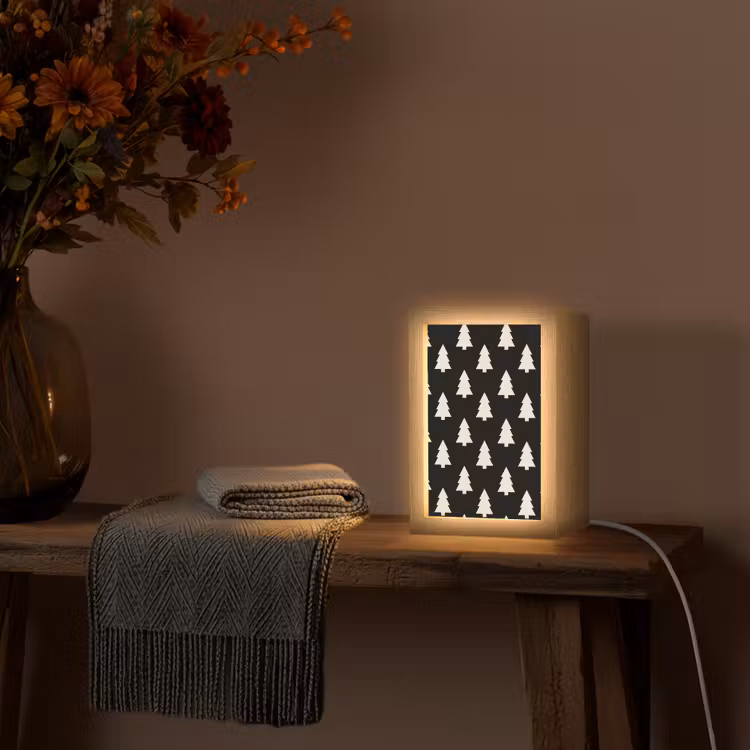 Personalisierte Lightbox - Weihnachtsbaum – Schwarz – Weiß — 3
