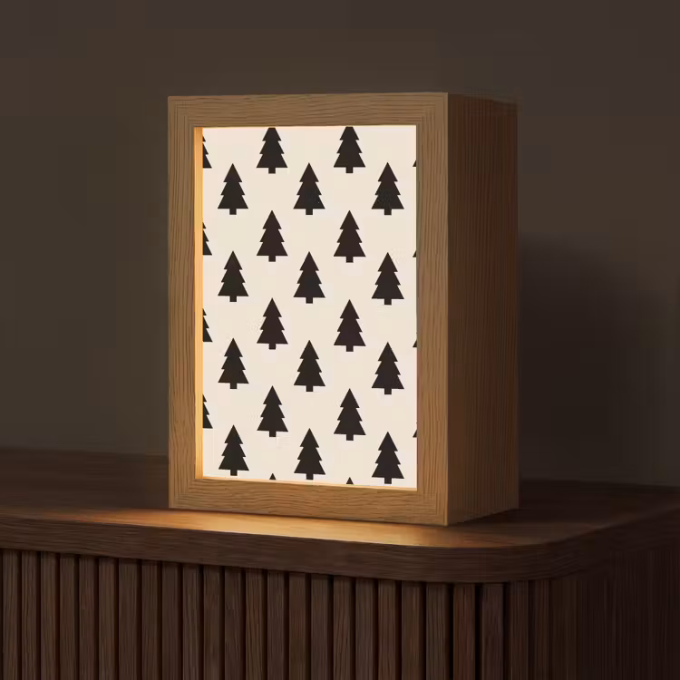 Personalisierte Lightbox - Weihnachtsbaum – Weiß – Schwarz — 1