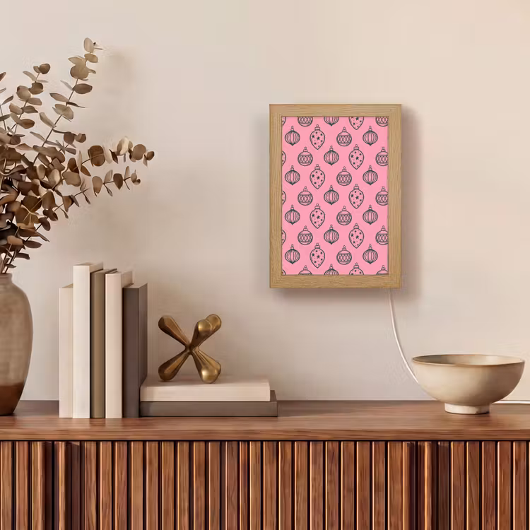 Personalisierte Lightbox - Weihnachtskugel – Grün – Rosa — 4