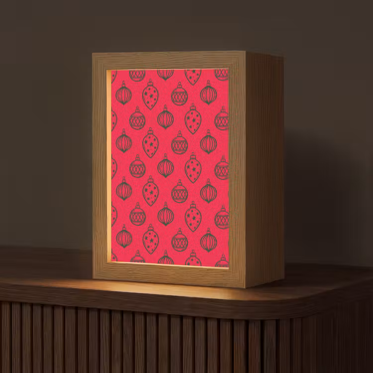 Personalisierte Lightbox - Weihnachtskugel – Grün – Rot — 1